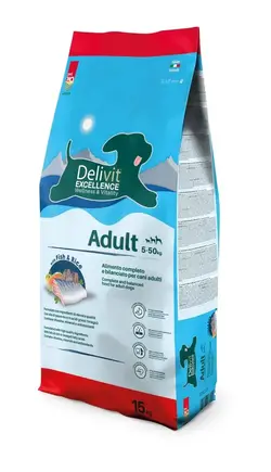 DELIVIT EXCELLENCE корм для собак з рибою та рисом 15 кг
