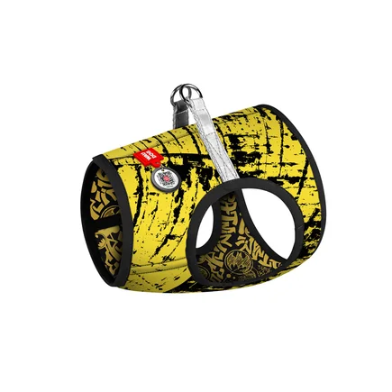Шлея для собак м'яка WAUDOG Clothes з QR паспортом, малюнок "Бетмен ескіз", S1, В 40-45 см, С 29-31 см