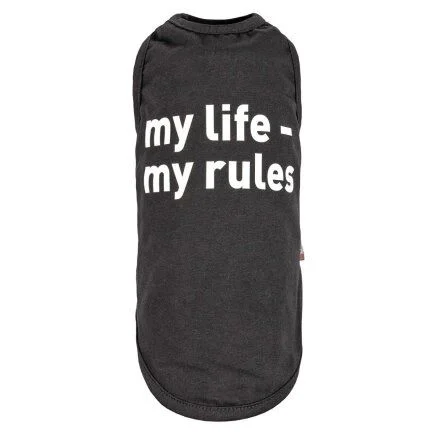 Борцівка Pet Fashion «my life - my rules» для собак, розмір XS, чорна