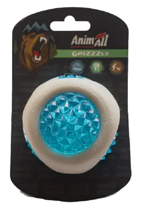Іграшка AnimAll GrizZzly LED-м'яч що світиться, біло-синій, 7.7 см