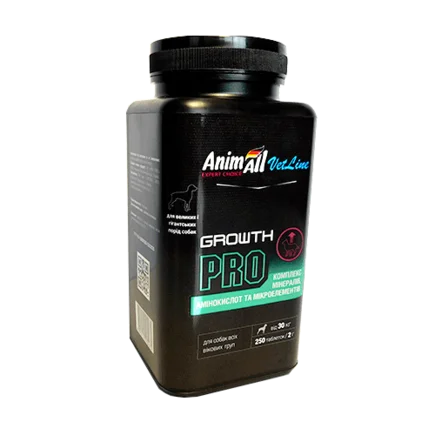 Вітаміни AnimAll VetLine Growth PRO для великих порід собак 2 г × 250 табл