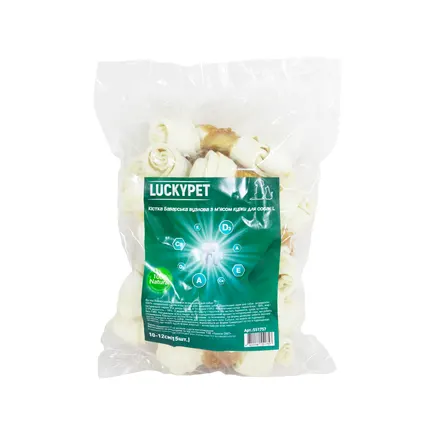 Кістка Баварська вузлова №2 L + м'ясо курки, 10-12 см, 15шт/уп, Lucky Pet