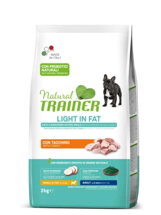 Natural Trainer Super Premium Light in Fat Mini Adult сухий корм для дорослих собак дрібних порід низькокалорійний з індичкою 2 кг