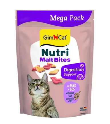 Вітаміни GimCat NUTRI MALT BITES для дорослих котів для виведення грудок шерсті з мальтом 425г