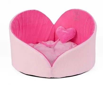 Лежанка Zoom Zoom Zoo Angel Heart оксамит, рожевий, розмір 0, 40х25 см