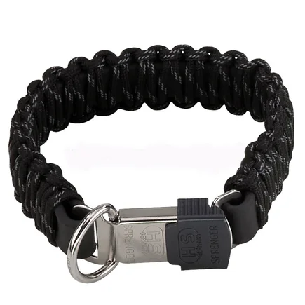 Sprenger Paracord СПРЕНГЕР ПАРАРКОРД чорний світловідбивний нашийник для собак 50 см