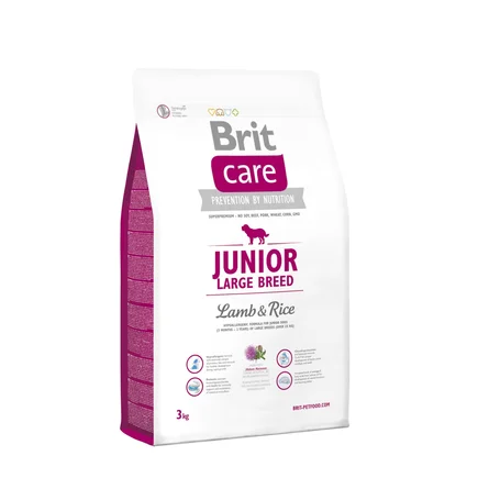 Сухий корм Brit Care Dog Junior Large Breed Lamb & Rice для цуценят та молодих собак великих порід, 3 кг