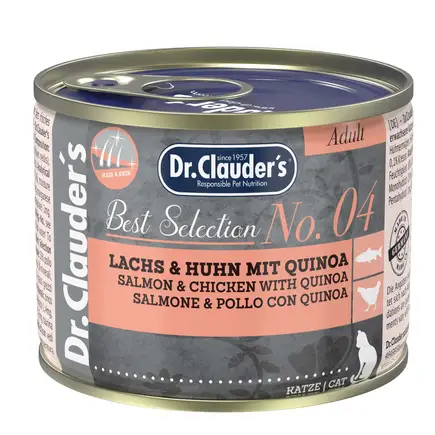 Вологий корм для дорослих котів Dr.Clauder’s Best Selection №4 курка та лосось з кіноа 200 г