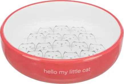 Миска Trixie для котів коротконосих порід, керамічна, 15 см, 300 мл (коралова/біла)