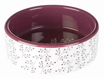 Миска Trixie для собак, керамічна, 12 см, 300 мл (біла/фіолетова)