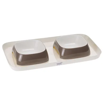 Ferplast GLAM TRAY S DOVE GREY Лоток з мисками для котів і собак