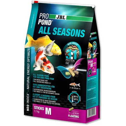 Всесезонний корм JBL ProPond All Seasons M для середніх які й інших ставкових риб, 1.1 кг