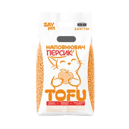 Наповнювач Tofu - з ароматизатором "Персик" 2,6 кг, 6 л, Say Pet