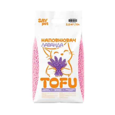 Наповнювач Tofu - з ароматизатором "Лаванда" 2,6 кг, 6 л, Say Pet