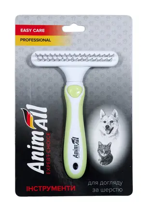 Гребінець-граблі AnimAll Groom для тварин, Зелена
