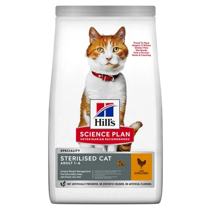 Hill’s Science Plan Adult Sterilised Cat Chicken Сухий корм для дорослих стерилізованих котів, з куркою, 15 кг