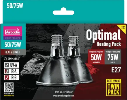 ARCADIA OPTIMAL HEATING PACK 75W HALOGEN 50W DEEP HEAT (R2100113) лампа для рептилій