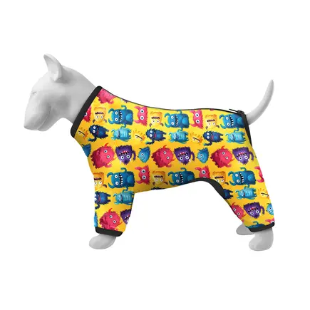 Вітровка для собак WAUDOG Clothes, малюнок "Мохнаті монстри", S32, В 47-50 см, С 35-38 см