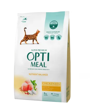 OPTIMEAL сухий корм для котів - курка 4 кг