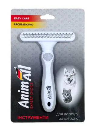 Гребінець-граблі AnimAll Groom для тварин, Сіра