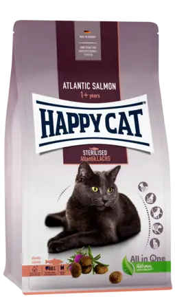 Сухий корм Happy Cat Sterilised Atlantik Lachs для дорослих стерилізованих котів зі смаком лосося, 4 кг, 70580