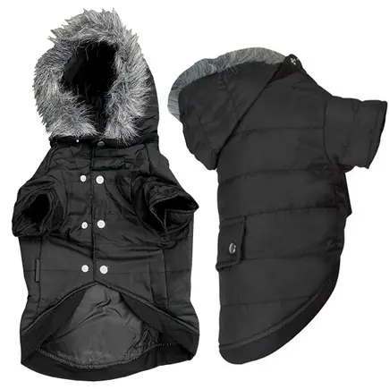 Flamingo Polar Black ФЛАМІНГО КУРТКА З КАПЮШОНОМ одяг для собак 34 см