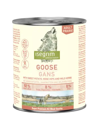 ISEGRIM Goose with Sweet Potato, Rose Hip & Wild Herbs 800 г. Вологий корм для собак. Гуска з бататом, шипшиною та травами