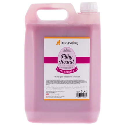 Шампунь Dezynadog Filthy Hound Deep Clean для глибокого очищення брудної шерсті дезодорує має стійкий аромат Пармської фіалки 5л