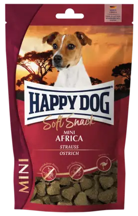 М'які ласощі Happy Dog Soft Snack Mini Africa для собак дрібних порід зі смаком страуса та картоплі, 100 г, 60691