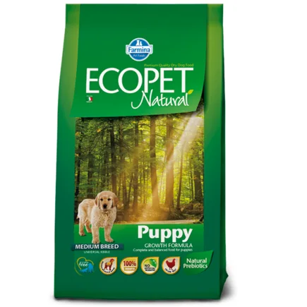 Сухий корм Farmina ECOPET NATURAL Puppy Medium для цуценят середніх порід, з куркою, 2.5 кг