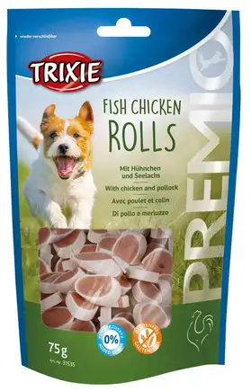 Ласощі Trixie Premio Chicken & Pollock Rolls для собак, роли курка/риба, 75 г