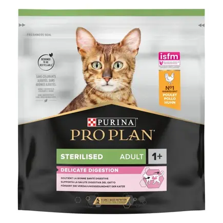 Purina Pro Plan Sterilised Delicate Сухий корм з куркою для стерилізованих котів з чутливим травленням 400г