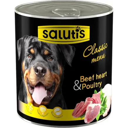 Salutis Classic Menu Hen Heart консерва для собак асорті з серцем, 360 г