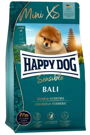 Сухий корм Happy Dog Sensible Mini XS Bali для собак дрібних та дуже дрібних порід (вагою до 5 кг) з куркою та куркумою, 300 г