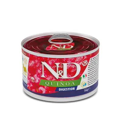 Вологий корм для собак Farmina N&D Quinoa DIGESTION, LAMB & FENNEL ADULT MINI дієт. харчування у разі порушень травлення з ягням та кіноа, 140 г