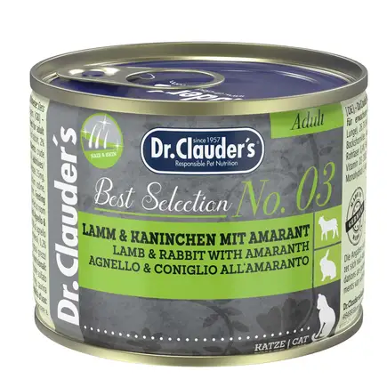 Вологий корм для дорослих котів Dr.Clauder’s Best Selection №3 ягня та кролик з амарантом 200 г