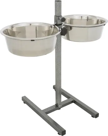 Миски Trixie для собак, на регульованій підставці, металеві, 28 см, 2х4.5 л