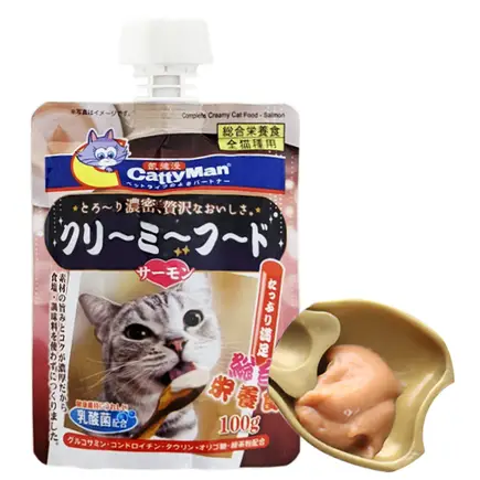 CattyMan Complete Creamy Food Salmon КЕТТІМЕН КРЕМ-ПЮРЕ З ЛОСОСЕМ рідкий корм для котів 0,1 кг