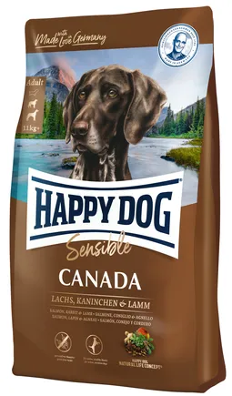 Сухий корм Happy Dog Sensible Canada д/молодих та дорослих собак з підвищенною чутливістю до кормів (без злаків), 4 кг,3582