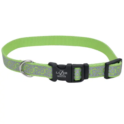 Coastal Lazer Brite Reflective Collar КОСТАЛ ЛАЗЕР БРАЙТ світловідбивний нашийник для собак, 1.6х30-46см Лайм