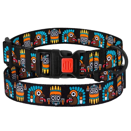 Нашийник для собак BronzeDog Urban Маска нейлонова з пластиковою пряжкою чорний XL