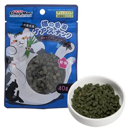 CattyMan Hairball Care Bonito&Tuna Bits КЕТТІМЕН РИБА ВИВЕДЕННЯ ШЕРСТІ шматочки макрель тунець функціональні ласощі для котів 0,04 кг