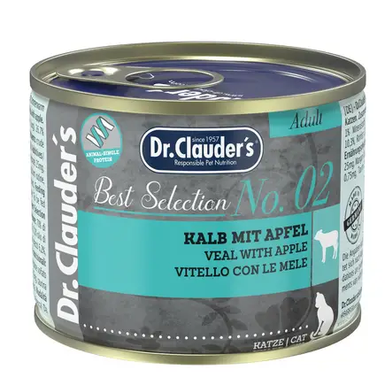 Вологий корм Dr.Clauder’s Best Selection №2 200 г для дорослих котів, телятина з яблуком