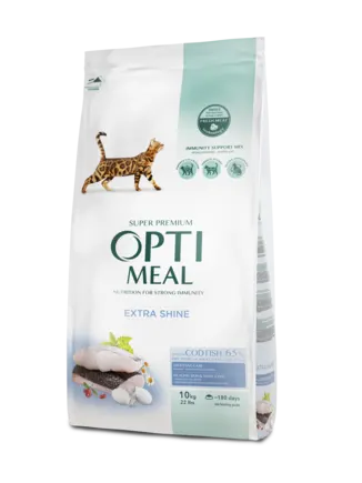 OPTIMEAL™. Повнораціонний сухий корм для дорослих котів з високим вмістом тріски, 10 кг