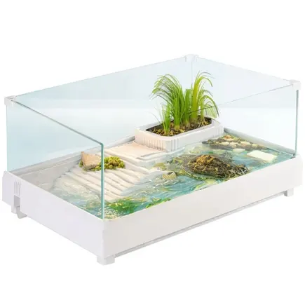 Тераріум-акваріум для черепахи Kruger Meier Turtle Shell Garden 49x31x18.5 см з островом і гідропонним контейнером