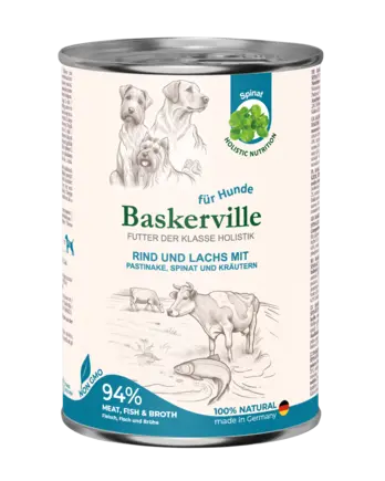 Baskerville HF Holistic Rind und Lachs. Яловичина та лосось для собак, 400 г