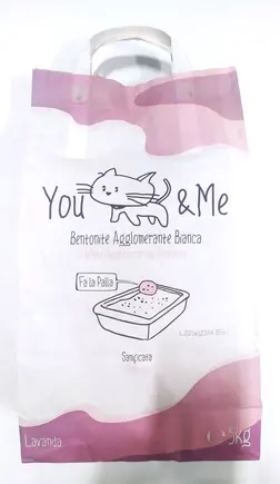 Бентонітовий наповнювач You and me для котів, з ароматом лаванди, 5 кг