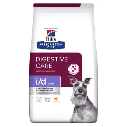 Hill’s Prescription Diet i/d Low Fat Сухий корм для догляду за травленням у собак, зі зниженим вмістом жиру, з куркою, 1,5 кг