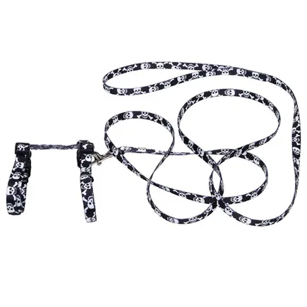 Coastal Cat Harness and Leash Combo КОСТАЛ КОМБО шлея з повідцем для котів, 0.9х28-46cм Череп