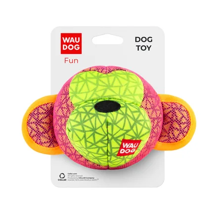Іграшка для собак WAUDOG Fun, "Мавпа", Ш 16 см, Дл 10 см рожевий